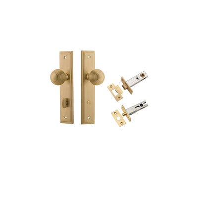 Iver Door Knob Guildford Stepped Brushed Brass Privacy Kit