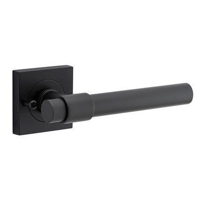 Iver Door Lever Helsinki Rose Square Matt Black Inbuilt Privacy Kit