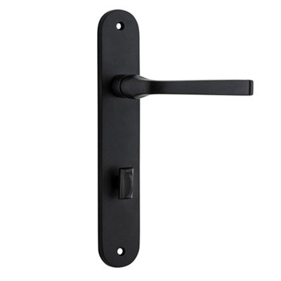 Iver Door Lever Annecy Oval Privacy Pair Matt Black CTC85mm L117xP63mm BPH240xW40mm