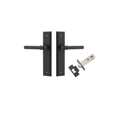 Iver Door Lever Helsinki Stepped Matt Black Passage Kit