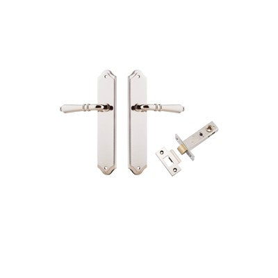 Iver Door Lever Sarlat Shouldered Polished Nickel Passage Kit