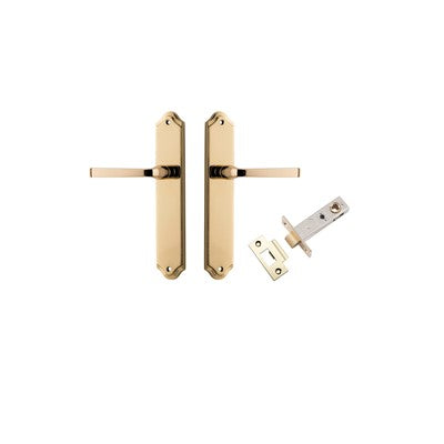 Iver Door Lever Annecy Shouldered Polished Brass Passage Kit