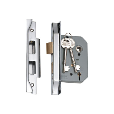 Tradco Mortice Lock 5 Lever Rebated Chrome Plated CTC57mm Backset 57mm