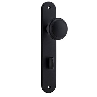 Iver Door Knob Paddington Oval Privacy Pair Matt Black CTC85mm D55xP61mm BPH240xW40mm