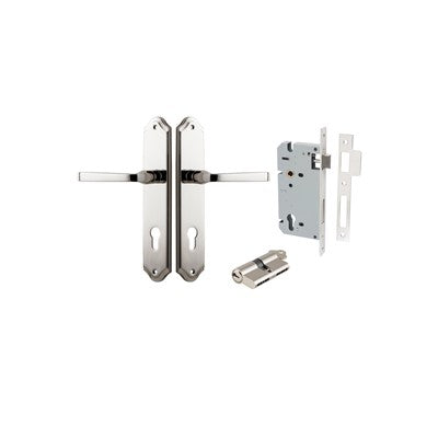 Iver Door Lever Annecy Shouldered Polished Nickel Key / Key Entrance Kit