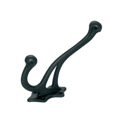 Tradco Hat & Coat Hook Victorian Iron Matt Black H145xP100mm