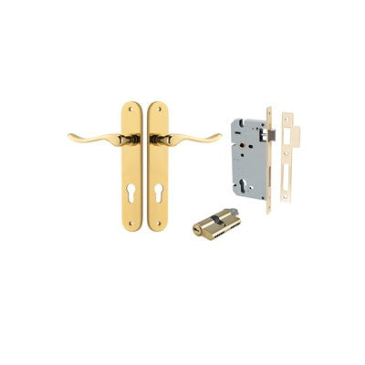 Iver Door Lever Stirling Oval Polished Brass Key / Key Entrance Kit