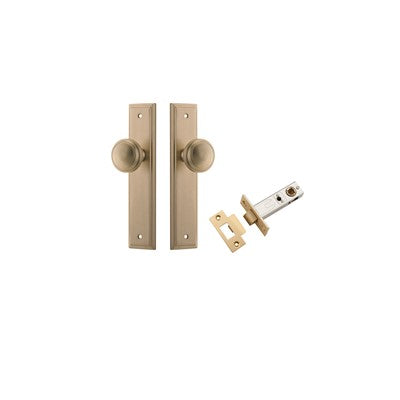 Iver Door Knob Paddington Stepped Brushed Brass Passage Kit