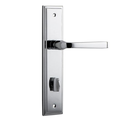 Iver Door Lever Annecy Stepped Privacy Pair Polished Chrome CTC85mm L117xP66mm BPH237xW50mm