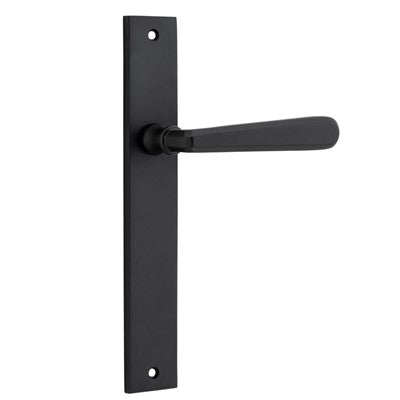 Iver Door Lever Copenhagen Rectangular Latch Pair Matt Black L120xP57mm BPH240xW38mm