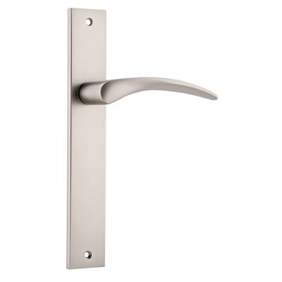 Iver Door Lever Oxford Rectangular Latch Pair Satin Nickel L125xP60mm BPH240xW38mm