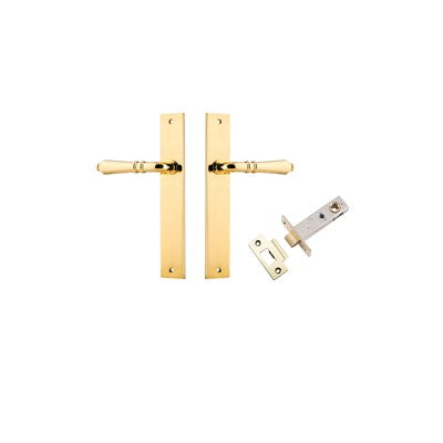 Iver Door Lever Sarlat Rectangular Polished Brass Passage Kit