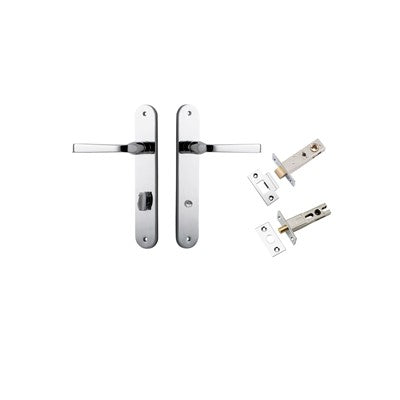 Iver Door Lever Annecy Oval Polished Chrome Privacy Kit