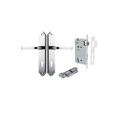 Iver Door Lever Annecy Shouldered Polished Chrome Key / Thumb Entrance Kit