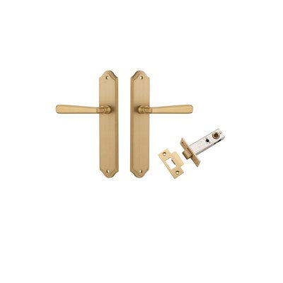 Iver Door Lever Copenhagen Shouldered Brushed Brass Passage Kit