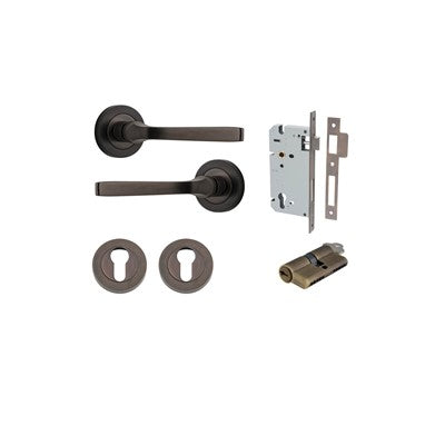 Iver Door Lever Annecy Rose Round Signature Brass Key / Key Entrance Kit