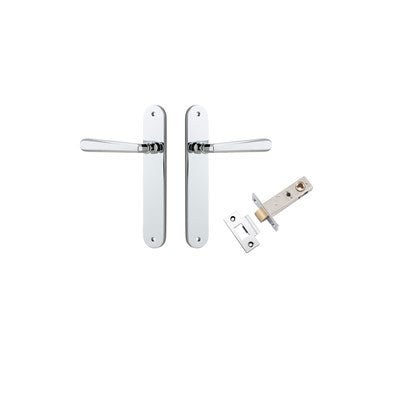 Iver Door Lever Copenhagen Oval Polished Chrome Passage Kit