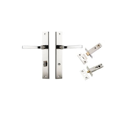 Iver Door Lever Annecy Rectangular Polished Nickel Privacy Kit