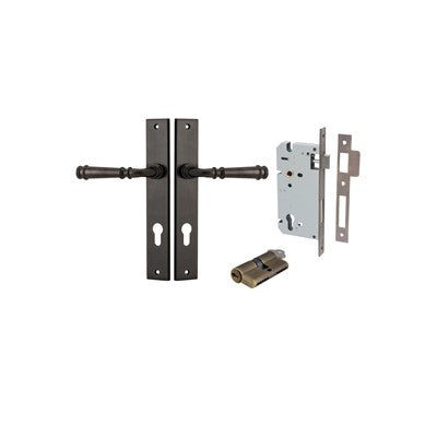 Iver Door Lever Verona Rectangular Signature Brass Key / Key Entrance Kit