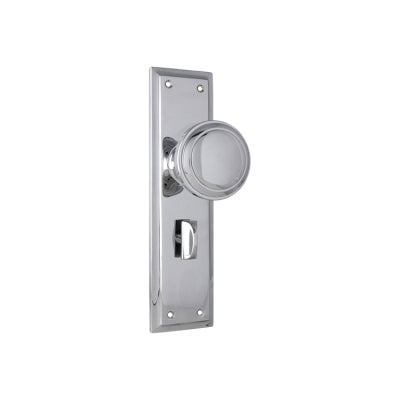Tradco Door Knob Milton Privacy Pair Chrome Plated H200xW50xP73mm with privacy adaptor