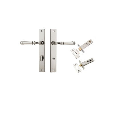 Iver Door Lever Verona Rectangular Polished Nickel Privacy Kit