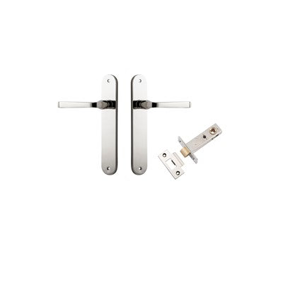 Iver Door Lever Annecy Oval Polished Nickel Passage Kit