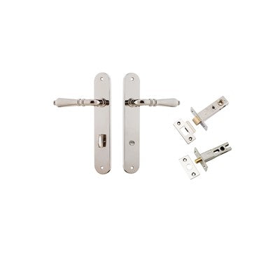 Iver Door Lever Sarlat Oval Polished Nickel Privacy Kit