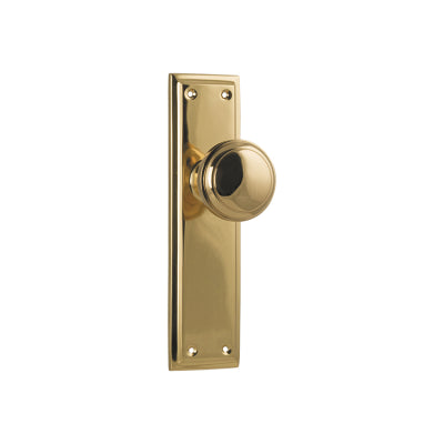 Tradco Door Knob Milton Latch Pair Polished Brass H200xW50xP73mm