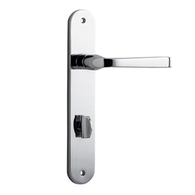 Iver Door Lever Annecy Oval Privacy Pair Polished Chrome CTC85mm L117xP63mm BPH240xW40mm