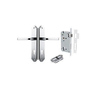 Iver Door Lever Annecy Shouldered Polished Chrome Key / Key Entrance Kit