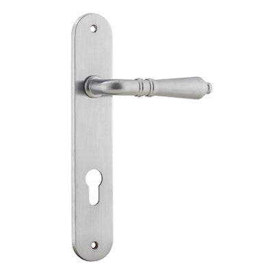 Iver Door Lever Sarlat Oval Euro Pair Brushed Chrome CTC85mm L111xP53mm BPH240xW40mm