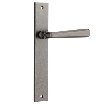 Iver Door Lever Copenhagen Rectangular Latch Pair Distressed Nickel L120xP57mm BPH240xW38mm