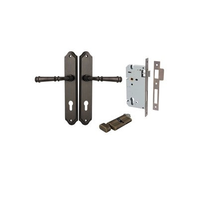 Iver Door Lever Verona Shouldered Signature Brass Key / Thumb Entrance Kit