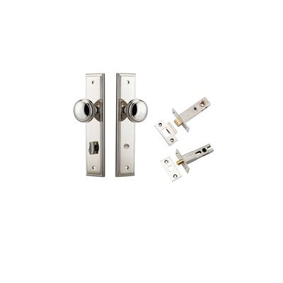 Iver Door Knob Paddington Stepped Polished Nickel Privacy Kit