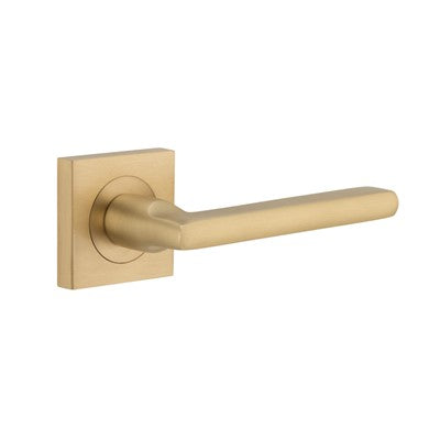 Iver Door Lever Baltimore Rose Square Concealed Fix Pair Brushed Brass L118xP57mm BPH52xW52mm