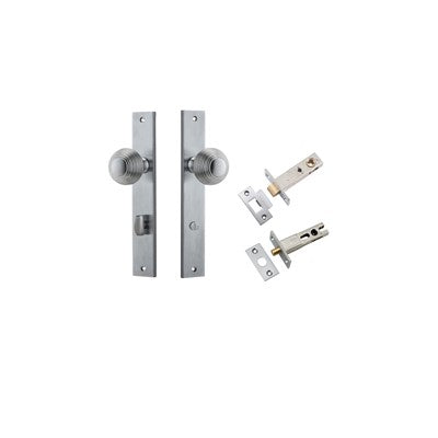 Iver Door Knob Guildford Rectangular Brushed Chrome Privacy Kit