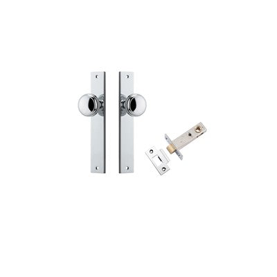 Iver Door Knob Paddington Rectangular Polished Chrome Passage Kit