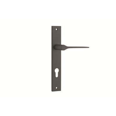 Iver Door Lever Como Rectangular Euro Pair Matt Black CTC85mm L119xP59mm BPH240xW38mm