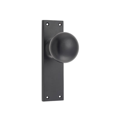Tradco Door Knob Victorian Latch Pair Matt Black H152xW42xP75mm