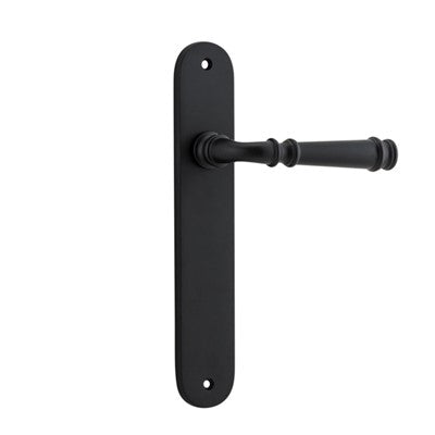 Iver Door Lever Verona Oval Latch Pair Matt Black L122xP56mm BPH240xW40mm