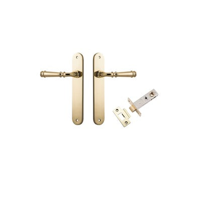 Iver Door Lever Verona Oval Polished Brass Passage Kit