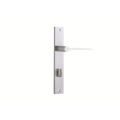 Iver Door Lever Como Rectangular Privacy Pair Brushed Chrome CTC85mm L119xP59mm BPH240xW38mm