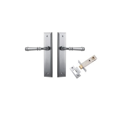 Iver Door Lever Verona Stepped Brushed Chrome Passage Kit