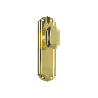 Tradco Door Knob Napier Art Deco Latch Pair Polished Brass H178xW54xP50mm