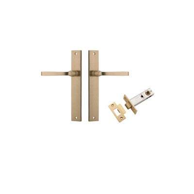 Iver Door Lever Annecy Rectangular Brushed Brass Passage Kit