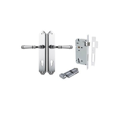 Iver Door Lever Verona Shouldered Polished Chrome Key / Thumb Entrance Kit