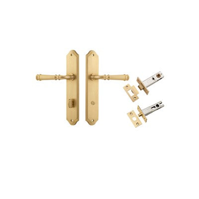 Iver Door Lever Verona Shouldered Brushed Brass Privacy Kit