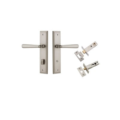 Iver Door Lever Copenhagen Stepped Satin Nickel Privacy Kit