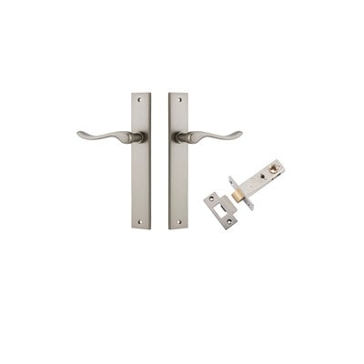 Iver Door Lever Stirling Rectangular Satin Nickel Passage Kit