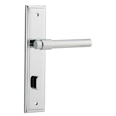 Iver Door Lever Helsinki Stepped Privacy Pair Polished Chrome CTC85mm L137xP61mm BPH237xW50mm